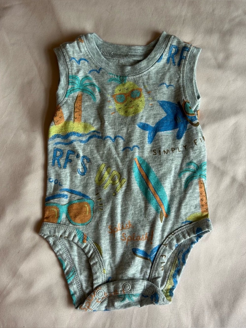 Carter’s Baby Boy “Surf’s Up!” Tank Bodysuit – Size 3 Months